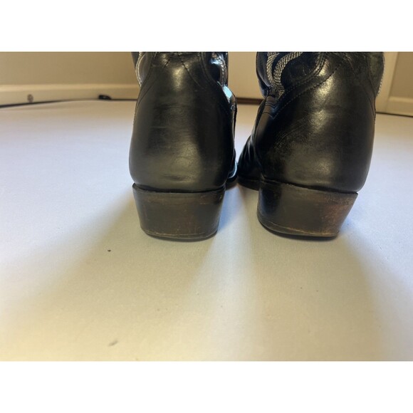Dan Post Black Leather Western Cowboy Boots- 9 EW Made in Mexico - Picture 16 of 16